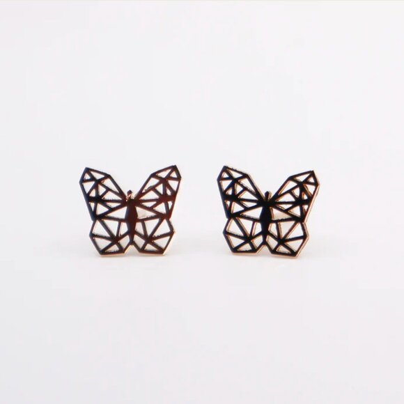 18k yellow Gold Butterfly Earrings - Picture 3 of 4